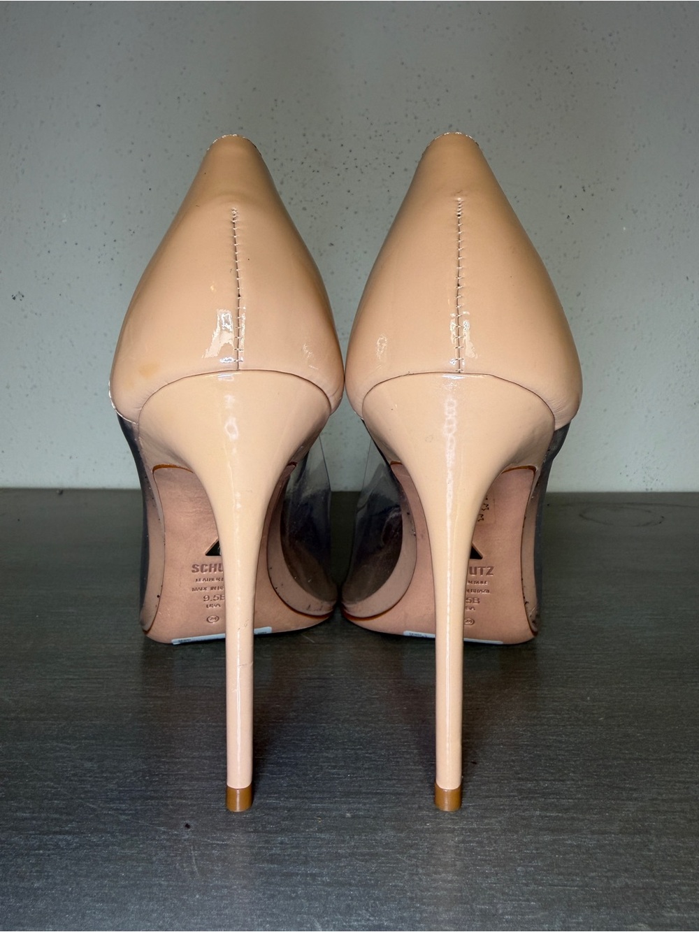 EUC Schutz Cendi Pump Size 9.5B Honey Beige Vinyl Patent Leather Made In Brazil - Picture 5 of 6